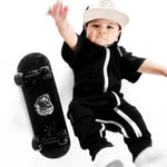 Hooded Rebel Short Sleeve Romper in Black - Rebel Bro