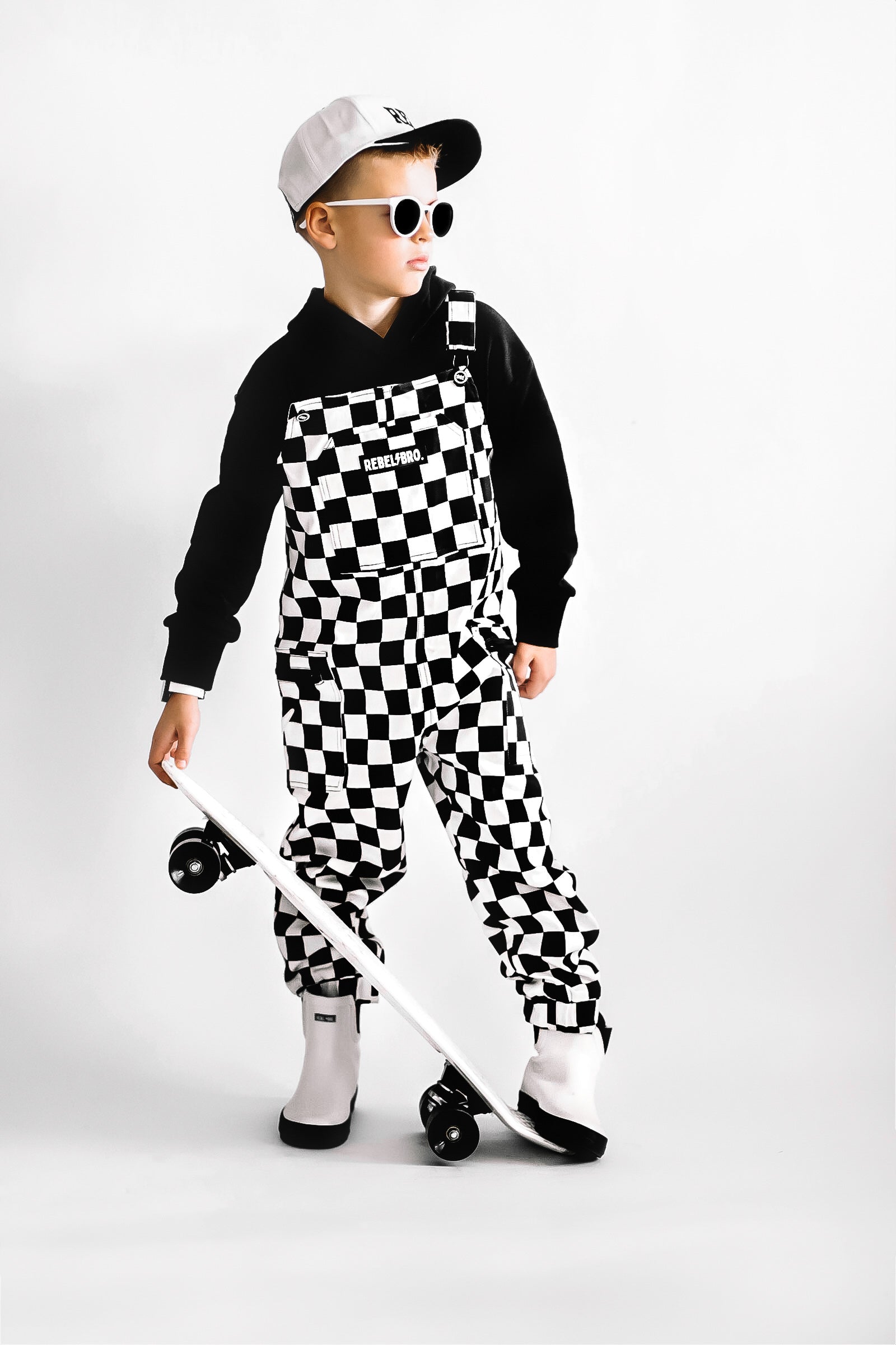 The Live Fast Checkered Overall in Venice - Rebel Bro