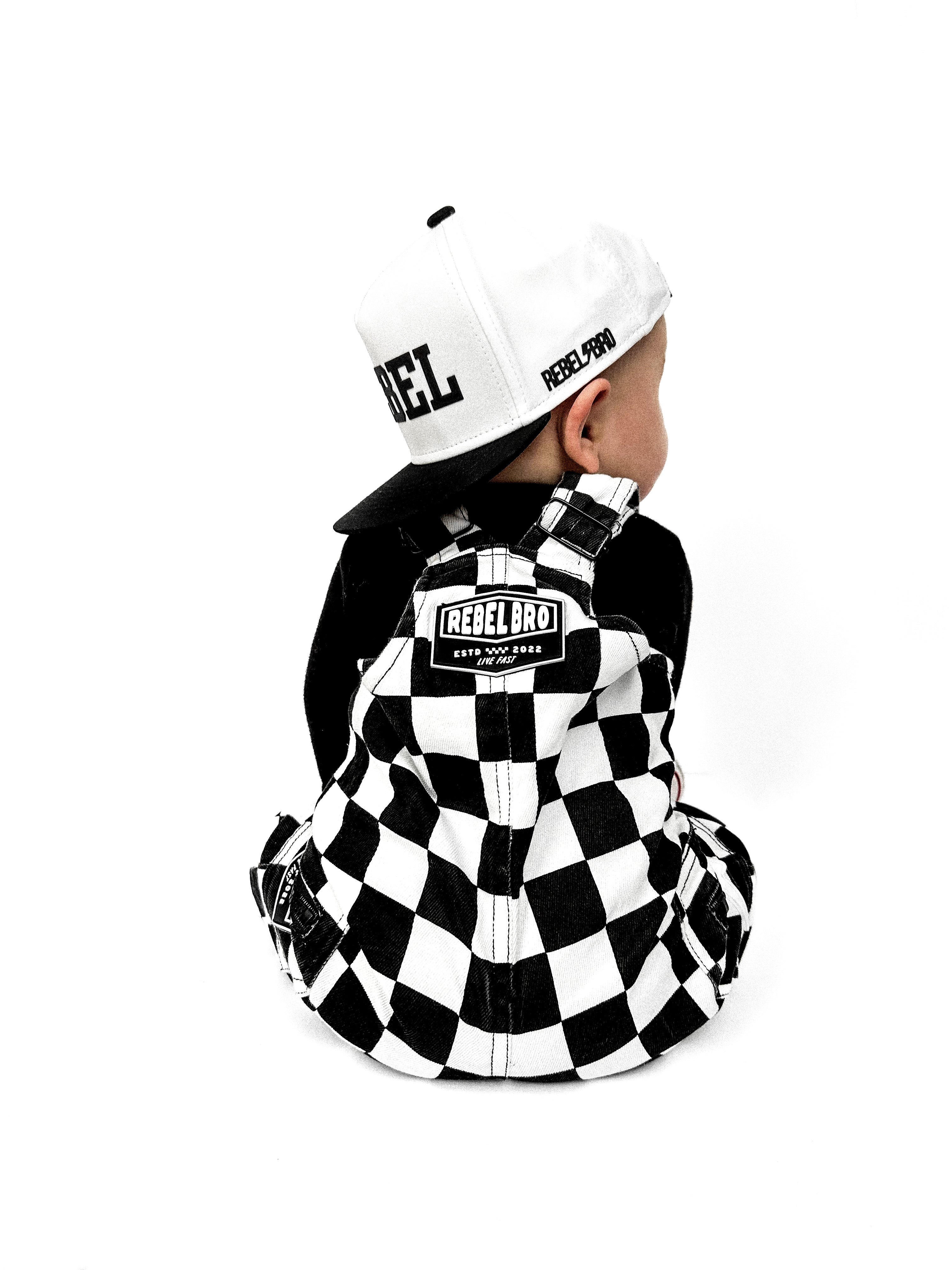 The Live Fast Checkered Overall in Venice - Rebel Bro