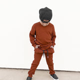 Organic Ribbed Set in Rust