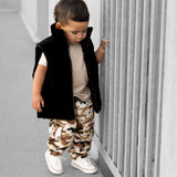 Reversible Puffer Vest in Rust + Black Corduroy (PREORDER)