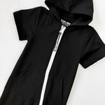 Hooded Rebel Short Sleeve Romper in Black - Rebel Bro