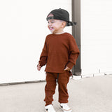 Organic Ribbed Set in Rust