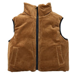 Reversible Puffer Vest in Rust + Black Corduroy (PREORDER)