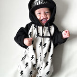 Hooded Fleece Romper in Bowie (PREORDER)
