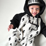 Hooded Fleece Romper in Bowie (PREORDER)