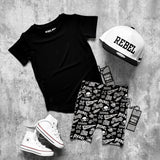 Bamboo Biker Shorts in Live Fast