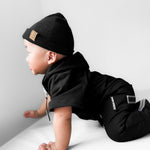 Hooded Rebel Short Sleeve Romper in Black - Rebel Bro