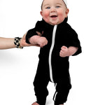 Hooded Rebel Short Sleeve Romper in Black - Rebel Bro