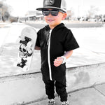 Hooded Rebel Short Sleeve Romper in Black - Rebel Bro