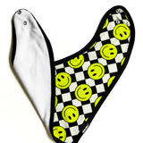 Bamboo Bandana Bib in Neon Electric Lime x Smileys