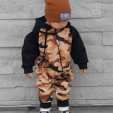 Hooded Fleece Romper in Ranger