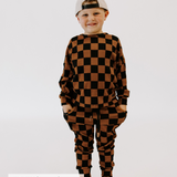 Organic Ribbed Set in Smoke + Spice