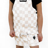 Overall Dress in Salt + Sand Checkered