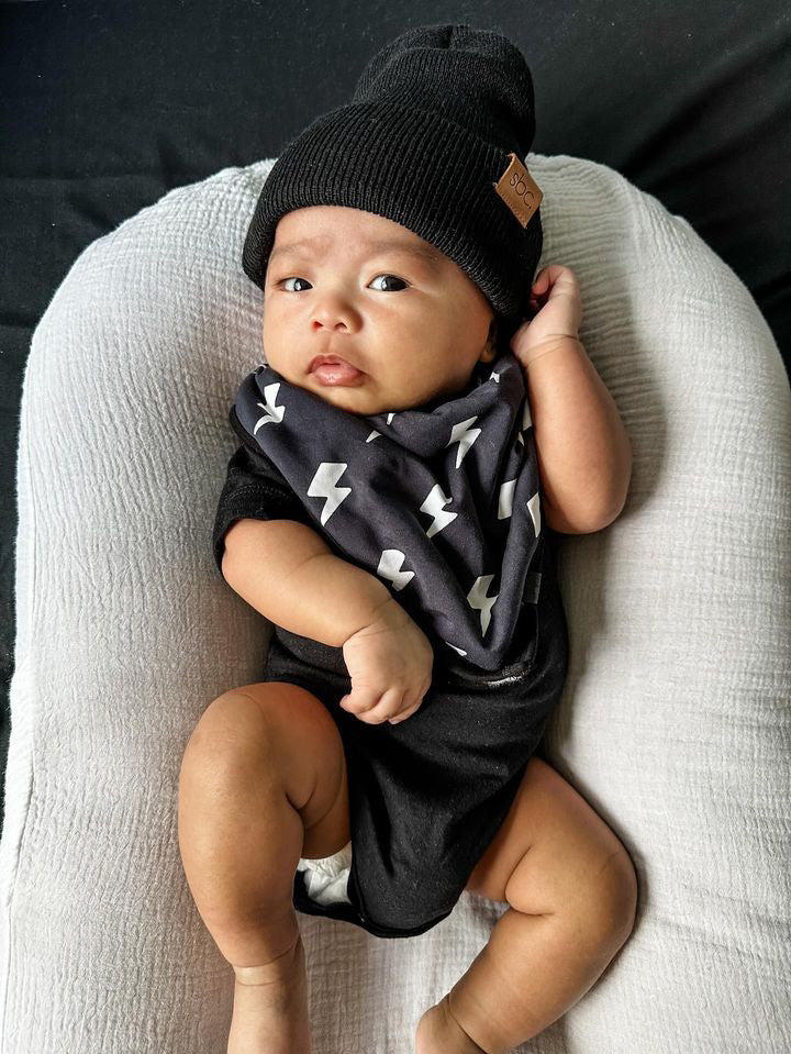 Bamboo Bandana Bib (4 Pack) in Rebel Black - Rebel Bro