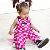 Overalls in Bubble Gum Checkered