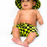 Hydro Bucket Hat in Neon Electric Lime + Black Checkered