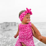 Tank + Biker Two Piece Set in Bubble Gum Leopard