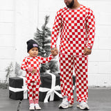 Men's Bamboo Two Piece Set in Candy Cane Checkered