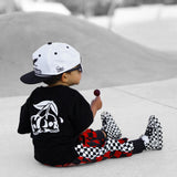 Basic Jogger in Americana Red + Black Checkered