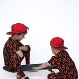 Short Sleeve Bamboo Two Piece Set in Caliente