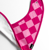 Bamboo Bandana Bib in Bubble Gum Checkered