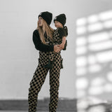 Women's Overall in Checkered Black + Taupe