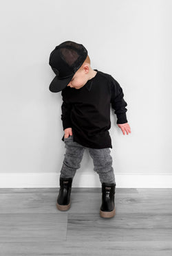 Image of The Core-Classic Midi Boot in Black / Taupe