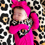 Ruffled Bamboo Zippy Sleeper in Hottest Pink