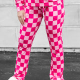 Women’s Bamboo Two Piece Set in Bubble Gum Checkered