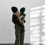 Women's Overall in Checkered Black + Taupe