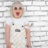 Overalls in Salt + Sand Checkered