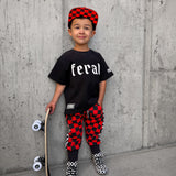 Basic Jogger in Americana Red + Black Checkered