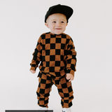 Organic Ribbed Set in Smoke + Spice
