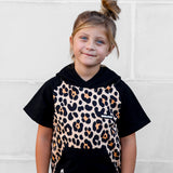 Short Sleeve Hoodie in Ava (Leopard)