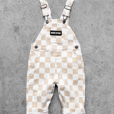 Overalls in Salt + Sand Checkered
