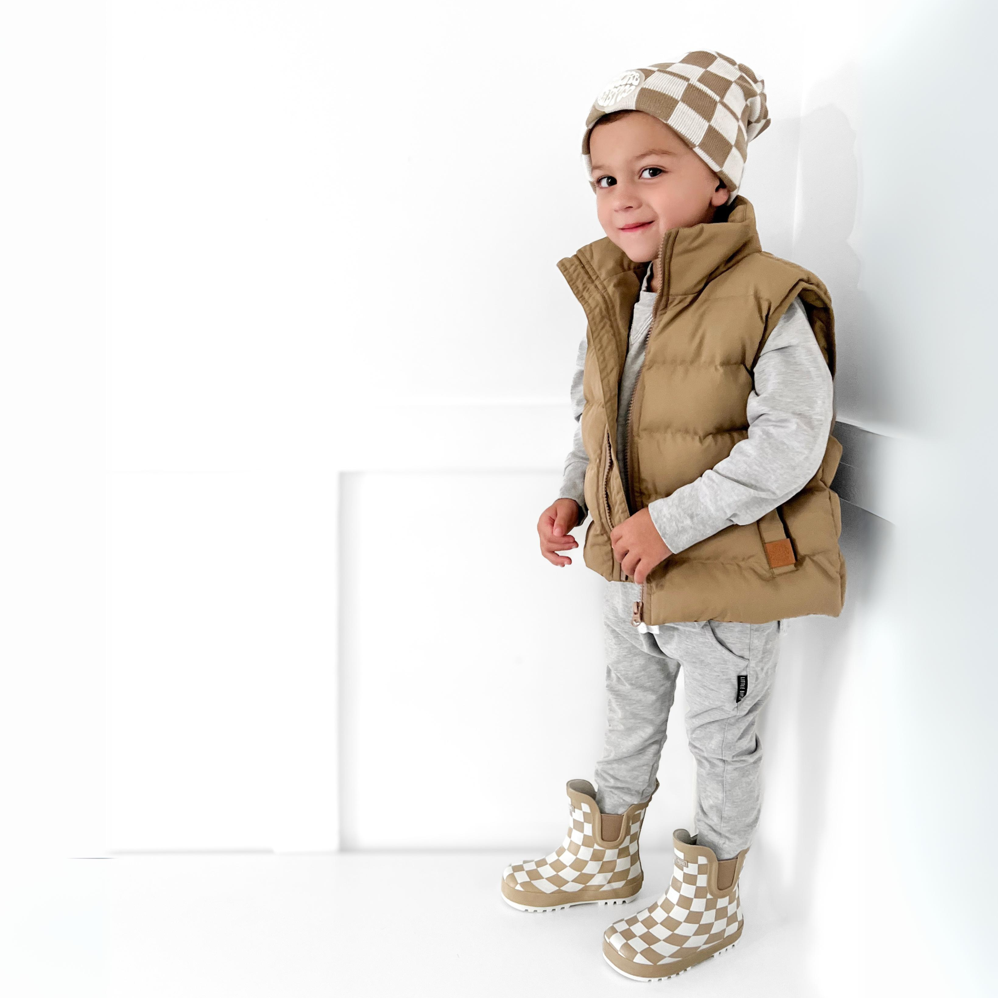 Holstyn Midi Boot in Salted Caramel Checkered (FINAL SALE) - Rebel Bro