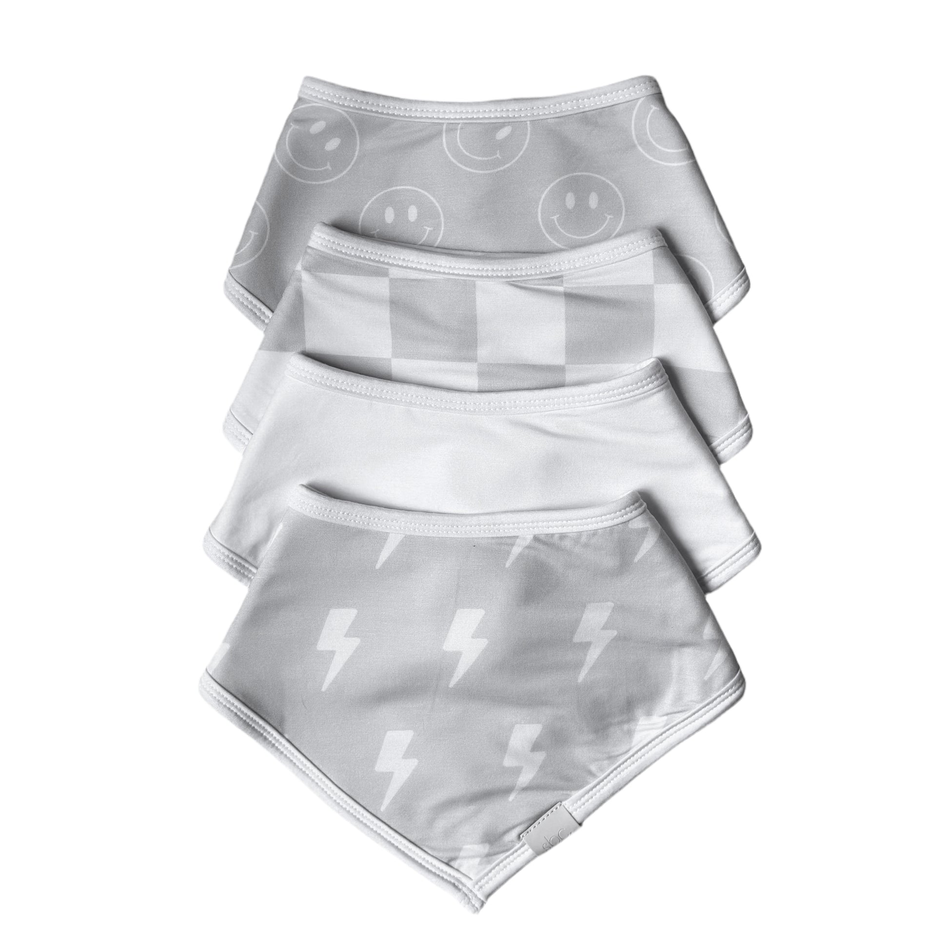 Bamboo Bandana Bib (4 Pack) in Rebel Grey