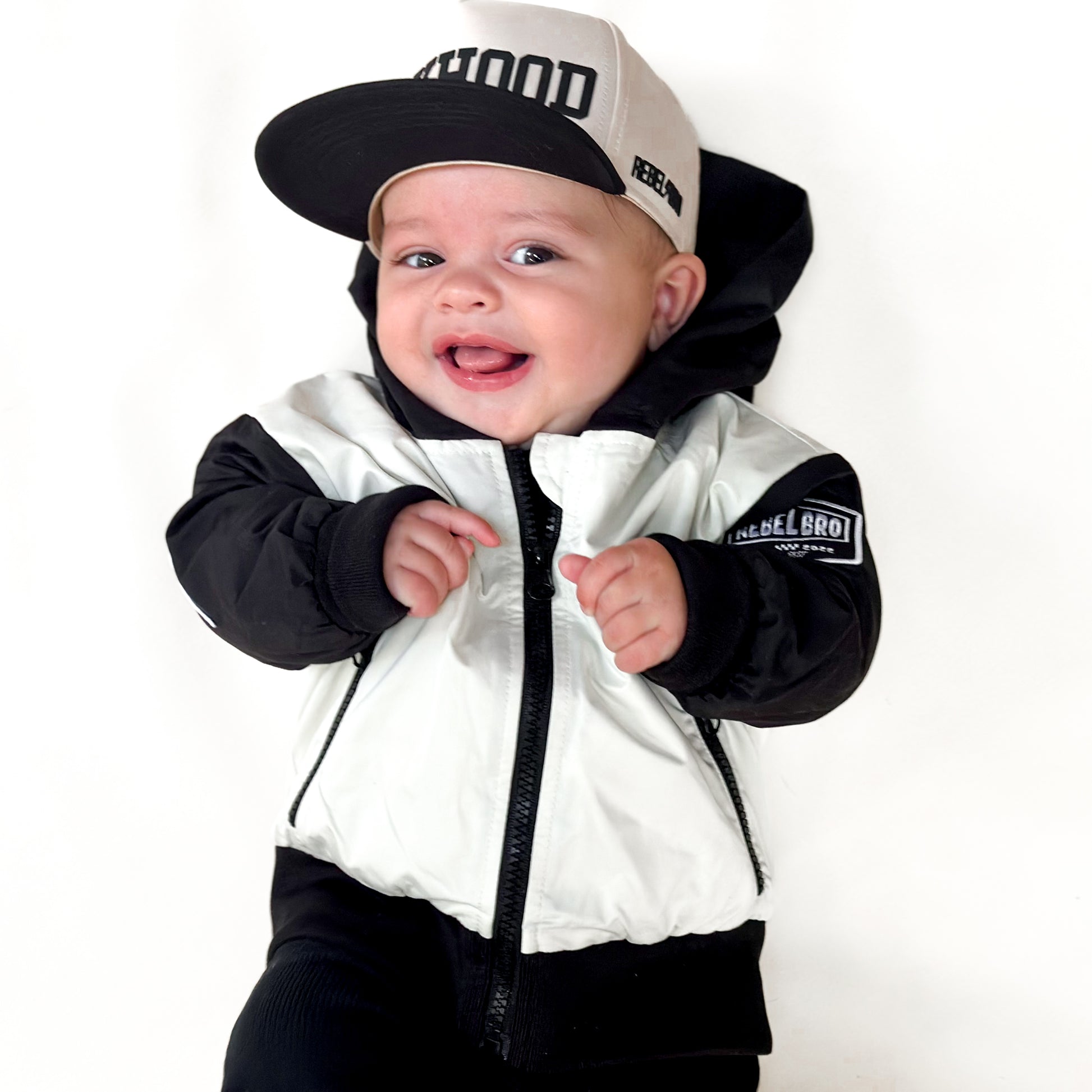 Live Fast Hydro Bomber Jacket in Black/White (FINAL SALE)