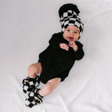 The Newborn Sherpa Bootie — Black + White Checkered - Rebel Bro