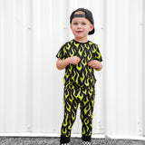 Bamboo Two Piece Set in Radioactive Fuego
