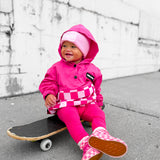 Pullover Windbreaker in Bubble Gum Checkered