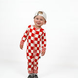 Bamboo Zippy Sleeper in Candy Cane Checkered