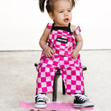 Overalls in Bubble Gum Checkered