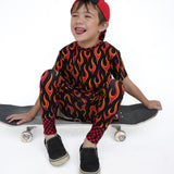 Short Sleeve Bamboo Two Piece Set in Caliente