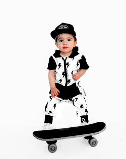 Image of Hooded Rebel Short Sleeve Romper in Bowie