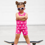 Tank + Biker Two Piece Set in Hottest Pink x Jagger