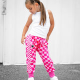 Basic Jogger in Bubble Gum Checkered