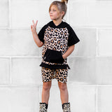 Short Sleeve Hoodie in Ava (Leopard)