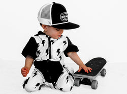 Image of Hooded Rebel Short Sleeve Romper in Bowie